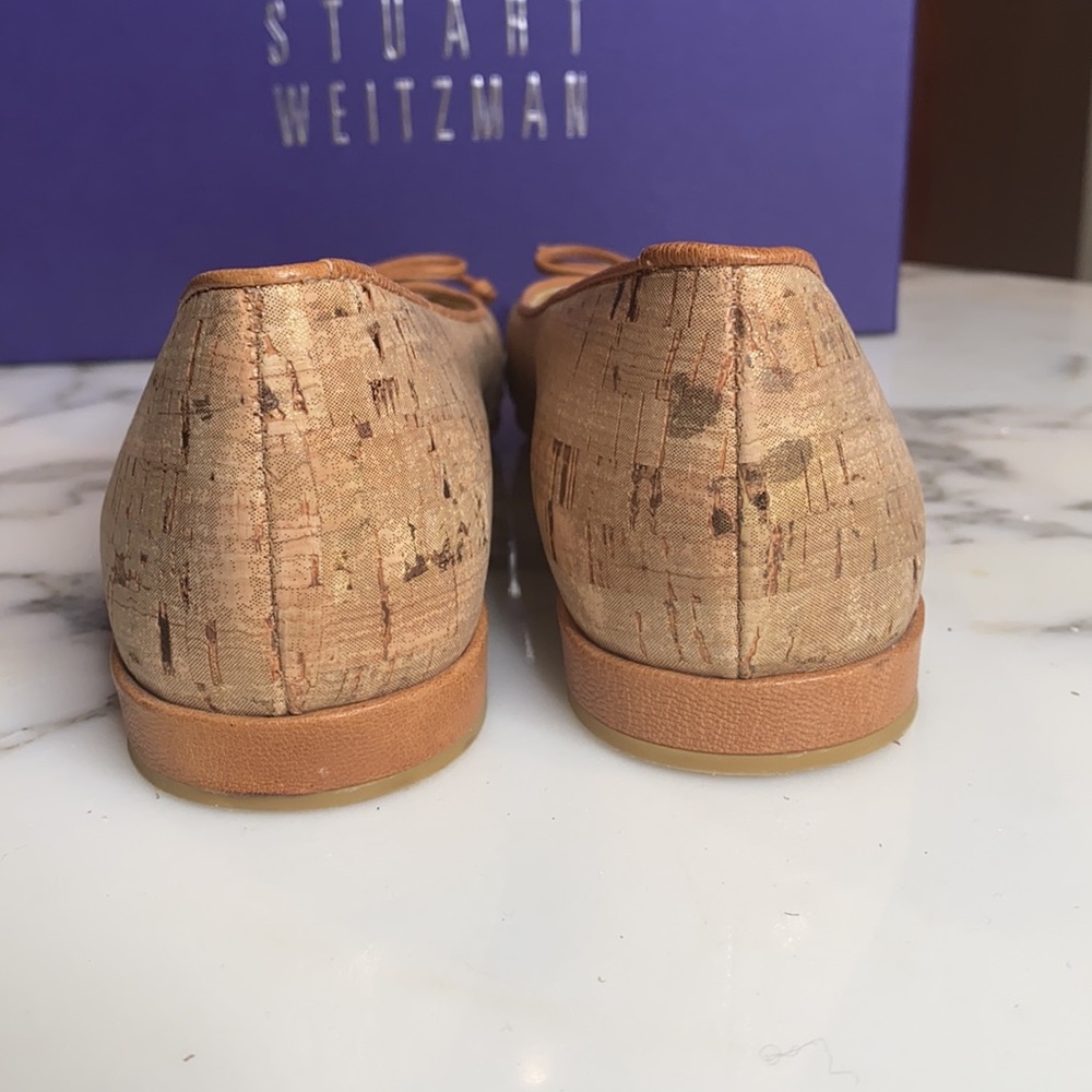 Stuart Weitzman Stringon Metalic Cork Ballet Flats - image 7